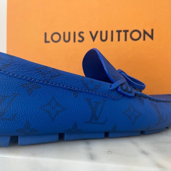 Louis Vuitton Blue Monogram Driver Moccasins – 1AAQ02 – Excellent Condition - Picture 13 of 13